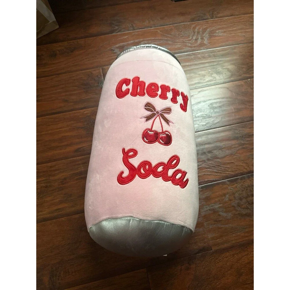 Cute Cherry Soda Plush Throw Pillow | Kawaii Room Decor 20”
